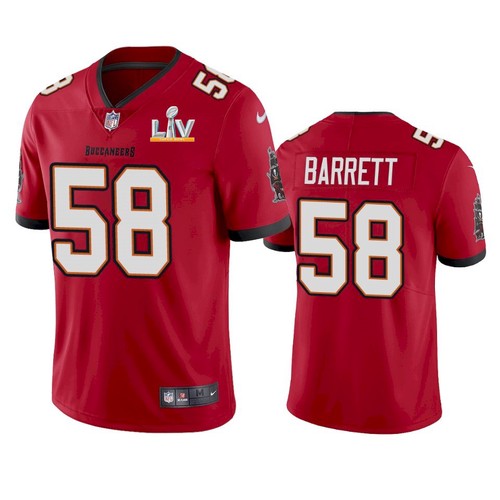 Men's Tampa Bay Buccaneers #58 Shaquil Barrett Red NFL 2021 Super Bowl LV Limited Stitched Jersey